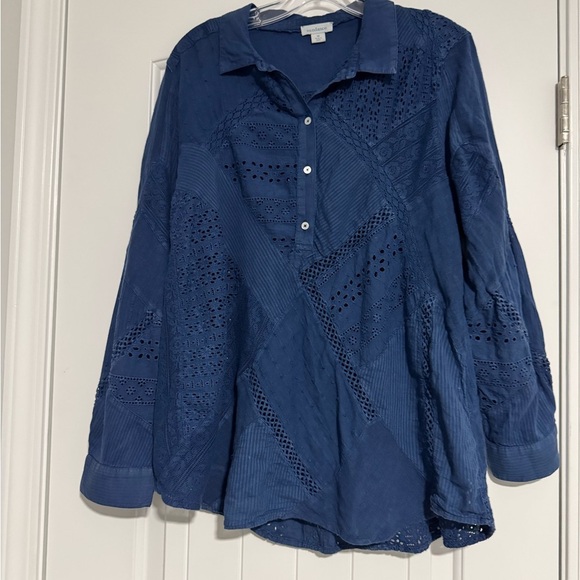 Sundance Tops - Sundance Blue Lace Blouse